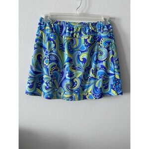 B Skinz Women's Skort  Pull On Size L Multicolor Stretch Performance Retro Print